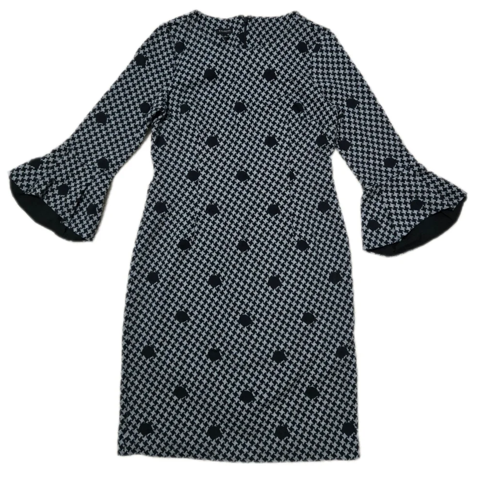 Talbot Chic Black and Gray Houndstooth Sheath Dress Size 6 - Picture 1 of 7